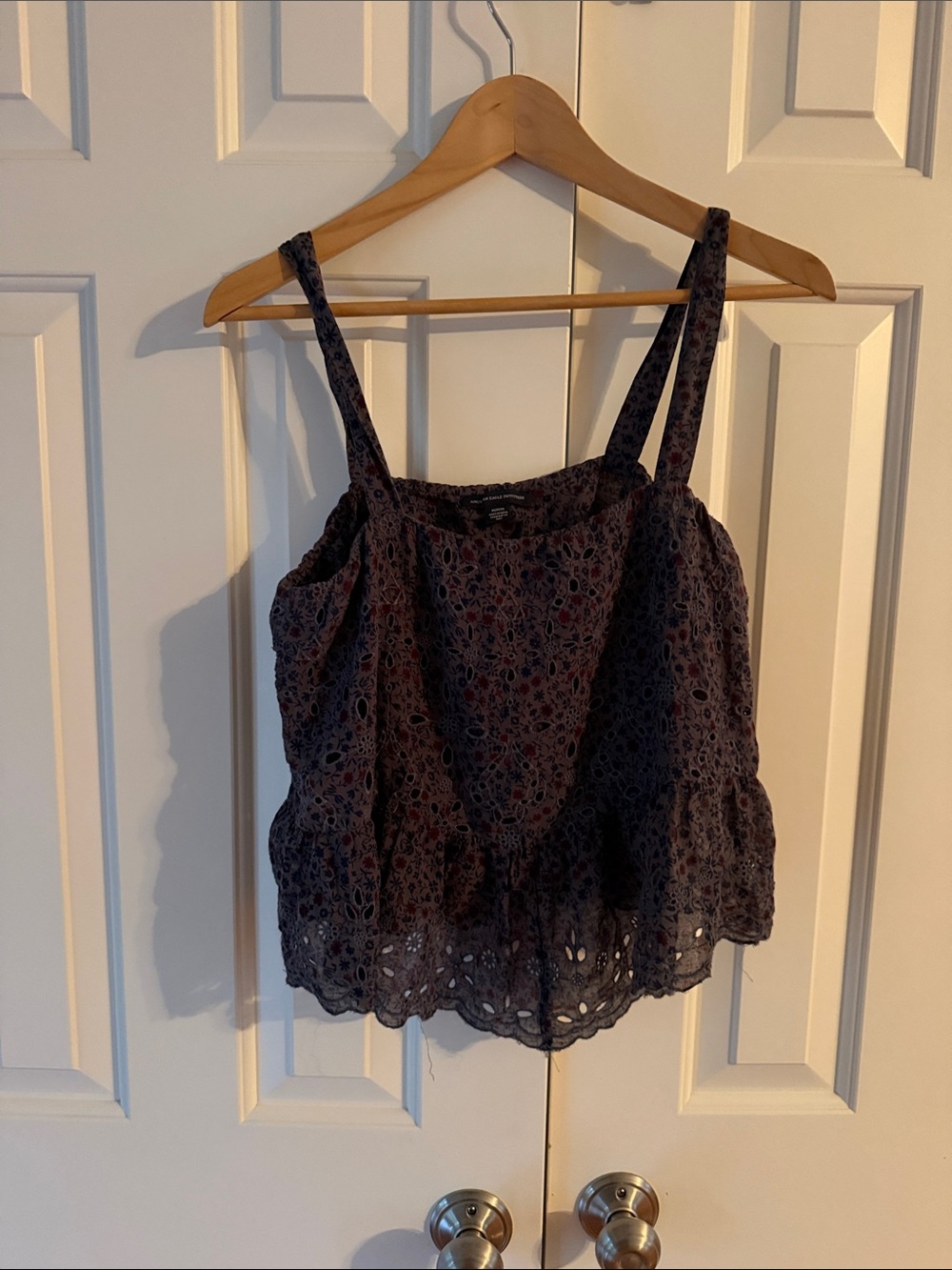 American Eagle Outfitters Navy Eyelet Lace Cami